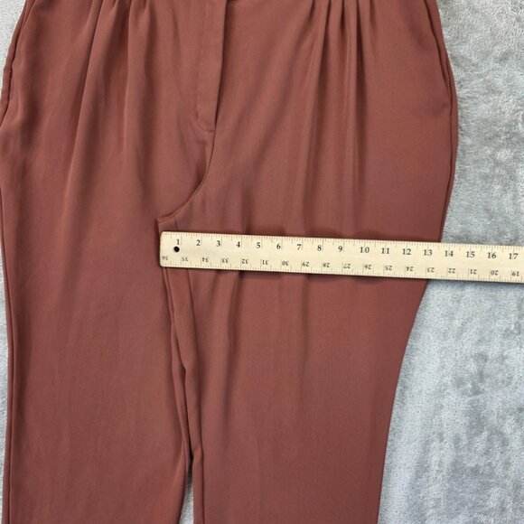 Express Pants Womens 14 Brown Ankle High Rise Tapered Pleated Dress Work Trouser - Picture 6 of 12